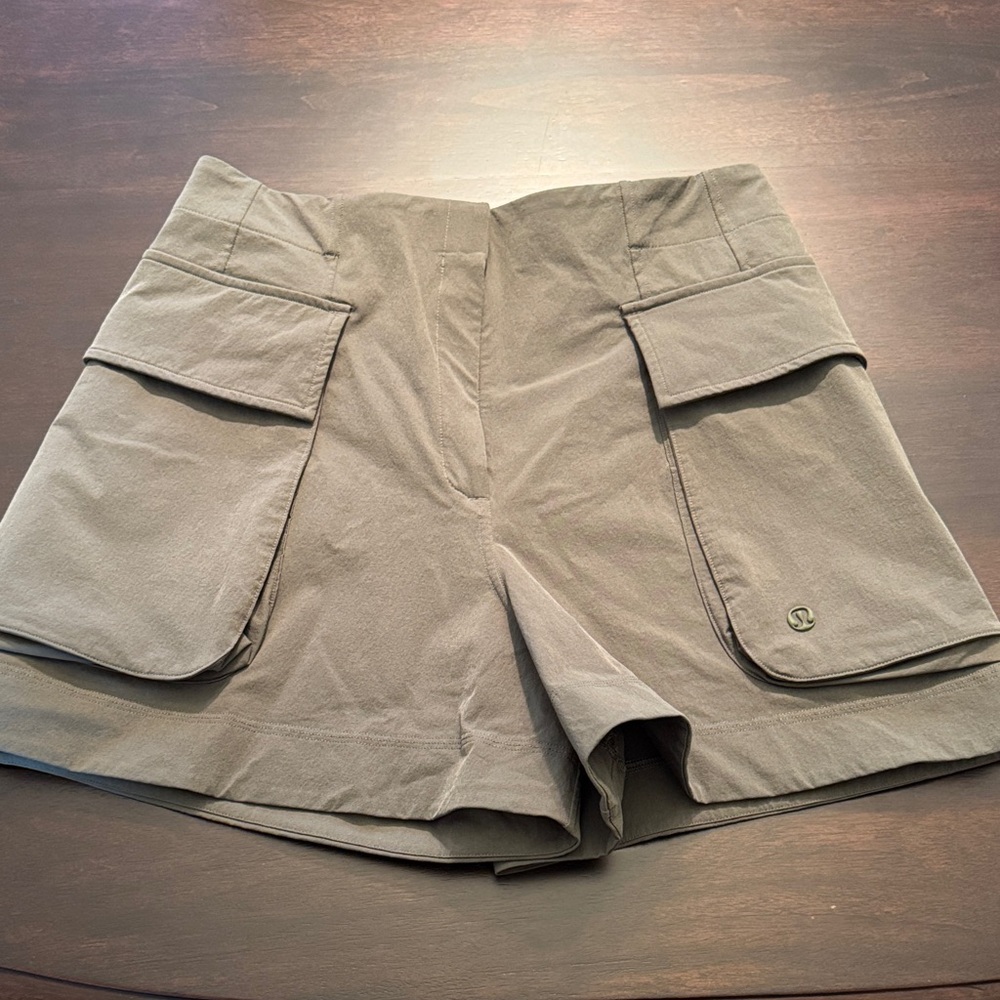 lululemon athletica Olive Green Cargo Pocket Athletic Shorts